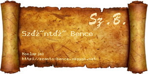Szántó Bence névjegykártya